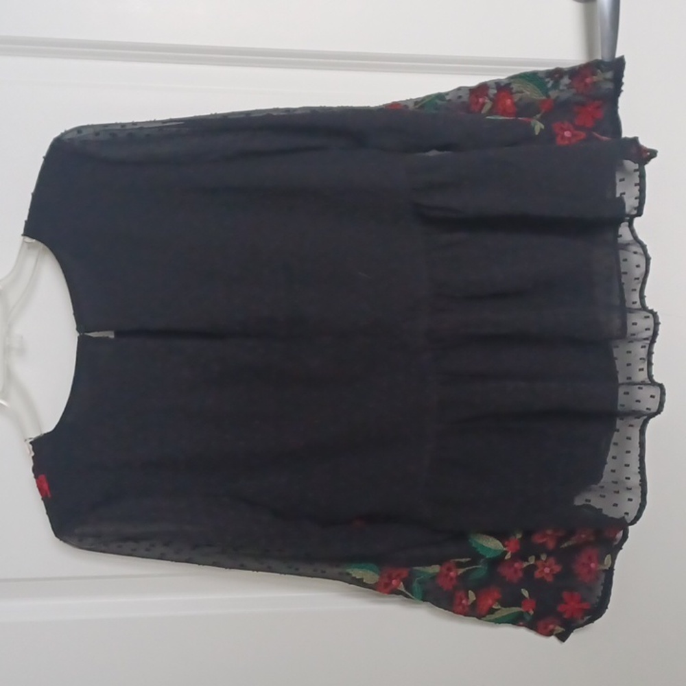 American Eagle Outfitters Embroidered Peplum Top ** Sz M - Picture 8 of 9